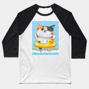 Rubber Ducky Kitty 2 Baseball T-Shirt